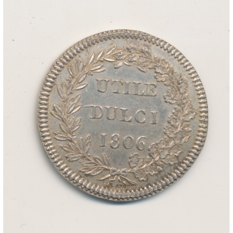 Jeton - Société agriculture horticulture pêche et chasse - Tours 1806 - argent - SUP
