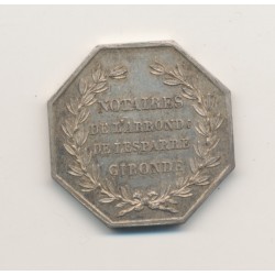 Jeton - Notaires de Lesparre - Gironde - argent - TTB+