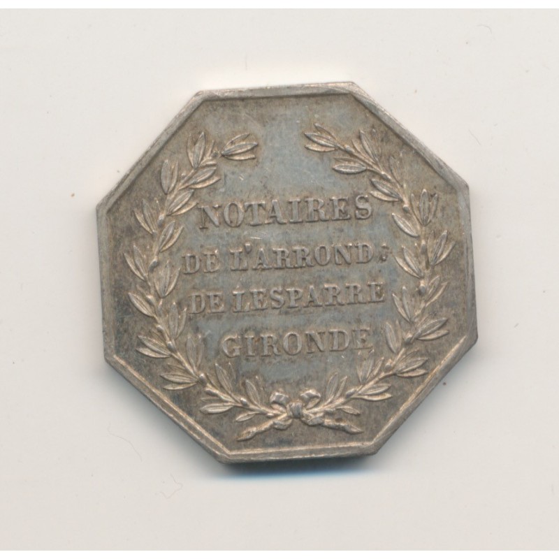 Jeton - Notaires de Lesparre - Gironde - argent - TTB+