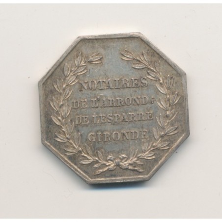 Jeton - Notaires de Lesparre - Gironde - argent - TTB+
