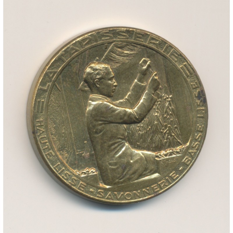 Médaille - Exposition Internationale Paris 1937 - Arts et techniques - La tapisserie - laiton - 32mm