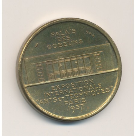 Médaille - Exposition Internationale Paris 1937 - Arts et techniques - La tapisserie - laiton - 32mm