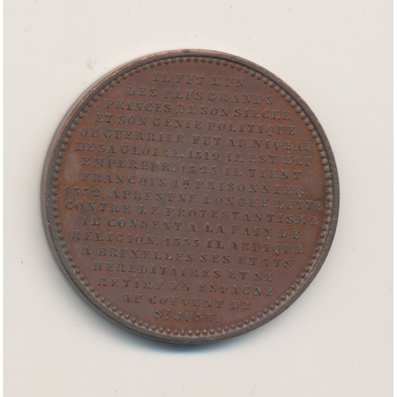 Médaille - Charles Quint - 1500-1558 - bronze - 34mm