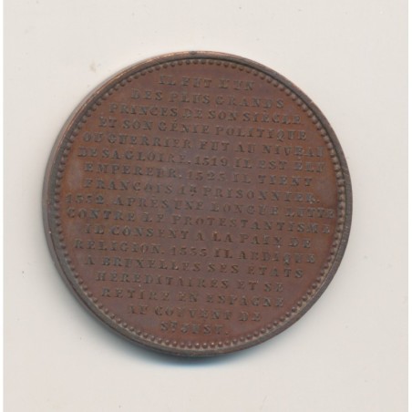 Médaille - Charles Quint - 1500-1558 - bronze - 34mm