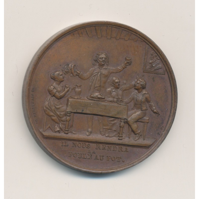 Médaille - Comte de Chambord - il nous rendra la poule au pot - duchesse de Berry - bronze - 37mm
