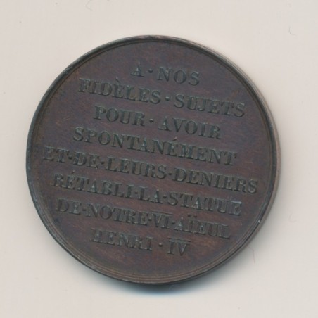 Médaille - Henri IV et Louis XVIII - bronze - 33mm - TTB+