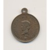Médaillon - Napoléon Prince impérial et Napoléon III - laiton - 23mm - TTB