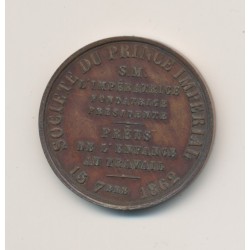 Médaille - Napoléon IV - Société du prince impérial - 1862 - bronze - 27mm - TTB+ 2