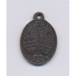 Médaillon - Journées 27 et 29 juillet 1830 - bronze - TTB