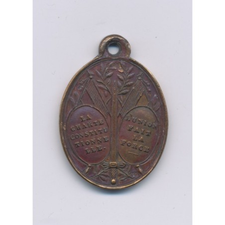 Médaillon - Journées 27 et 29 juillet 1830 - bronze - TTB