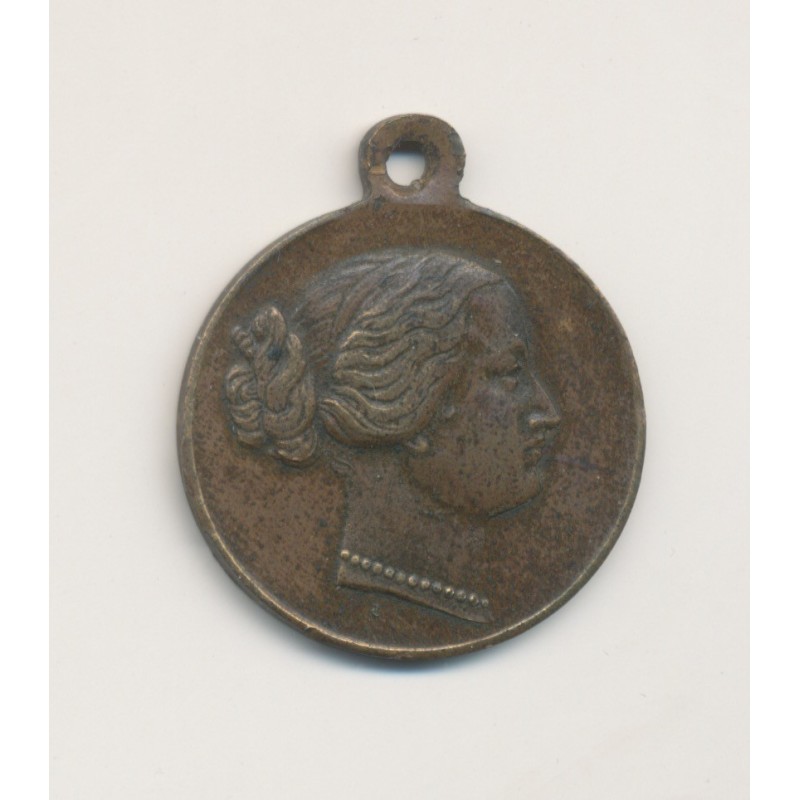 Médaillette - Eugénie - Impératrice des Français - laiton - 13mm - TTB+