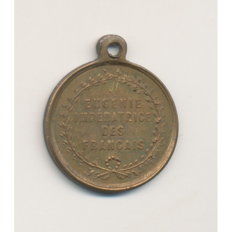 Médaillette - Eugénie - Impératrice des Français - laiton - 13mm - TTB+
