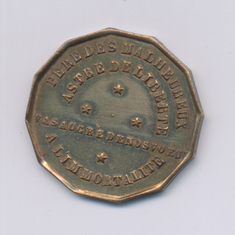 Médaille - Mort de Jacques Laffite - 1844 - laiton - 25mm - TTB
