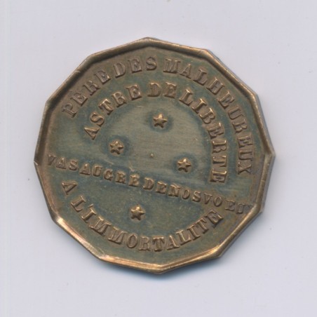 Médaille - Mort de Jacques Laffite - 1844 - laiton - 25mm - TTB