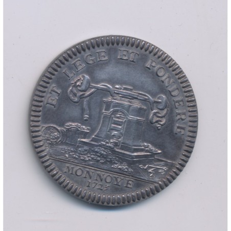 Jeton - Louis XV - buste habillé - Monnaie de Paris - 1723 - argent - frappe postérieure - 30mm - SUP