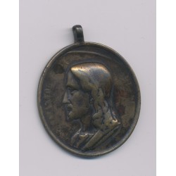 Médaillon - Pi IX et Jesus Christ - laiton - TB 2