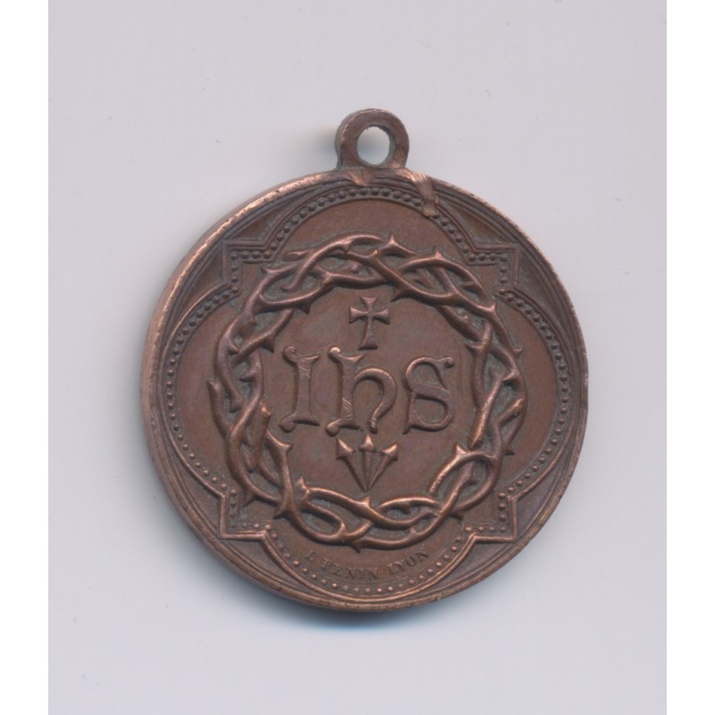 Médaillon - Jésus Christ - INS - bronze - 25mm - TTB+