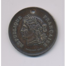 Médaille - Souvenir de fête nationale - 14 juillet 1881 - laiton - 32mm - TB