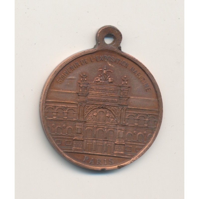 Médaillon - Souvenir exposition maritime - 1875 - 28mm - TTB
