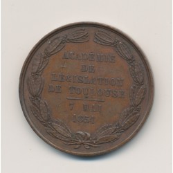 Jeton - Académie législation - Toulouse 1851 - bronze - TTB - 35mm 2