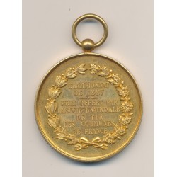 Médaille - Société de Tir - Championnat de 1887 - bronze doré - 46mm - SUP+ 2
