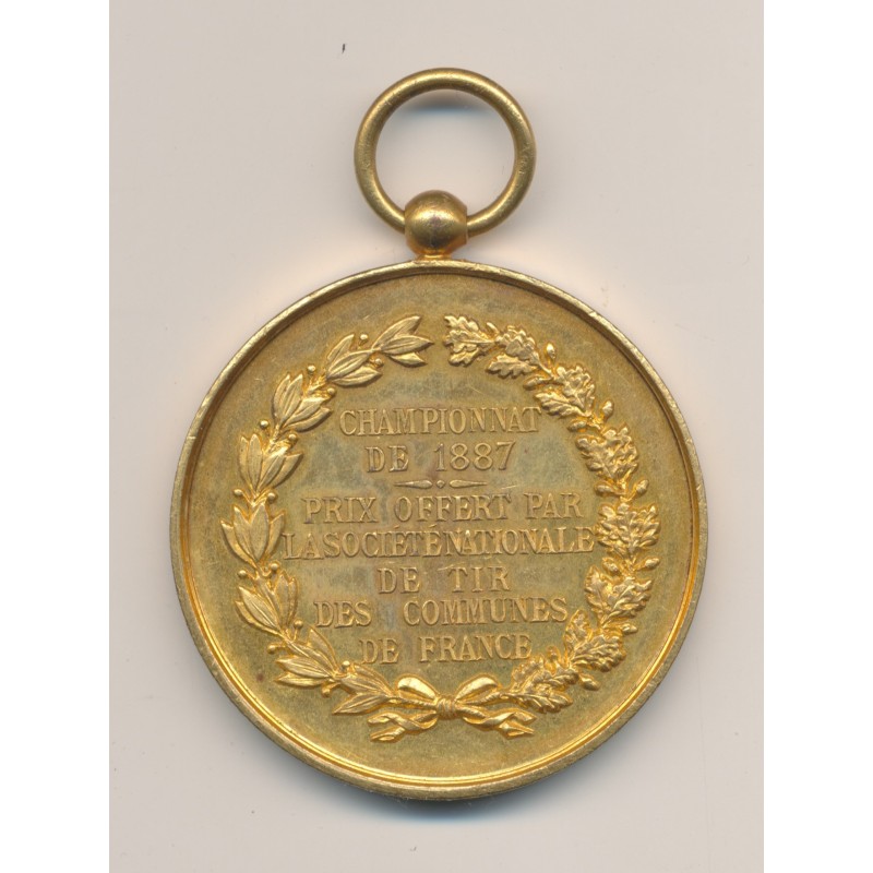 Médaille - Société de Tir - Championnat de 1887 - bronze doré - 46mm - SUP+