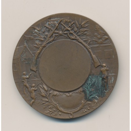 Médaille - Thème sur le Tir - bronze - 50mm - par Rivet - TTB+