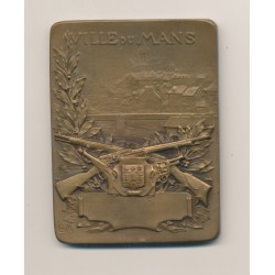 Plaquette - 16e Concours National et International de Tir - Le Mans 1909 - bronze - TTB+ 2
