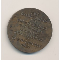 Médaille - Aux grands morts aux grands soldats des Vosges - 1920 - bronze - 32mm - TTB+ 2