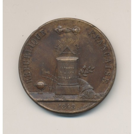 Médaille - 2e Légion de Paris à la Ville d'Evreux - 1848 - bronze - 34mm - TTB+