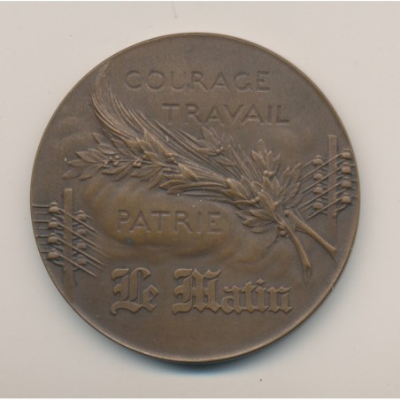 Médaille - Journal Le Matin - par Riberon - bronze - 51mm - TTB+