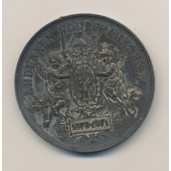 Médaille - Souvenir de la Guerre contre la France - 1870-1871 - andenken vom kriege gegen frankreich - bronze argenté - 51mm