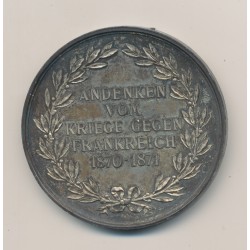 Médaille - Souvenir de la Guerre contre la France - 1870-1871 - andenken vom kriege gegen frankreich - bronze argenté - 51mm 2