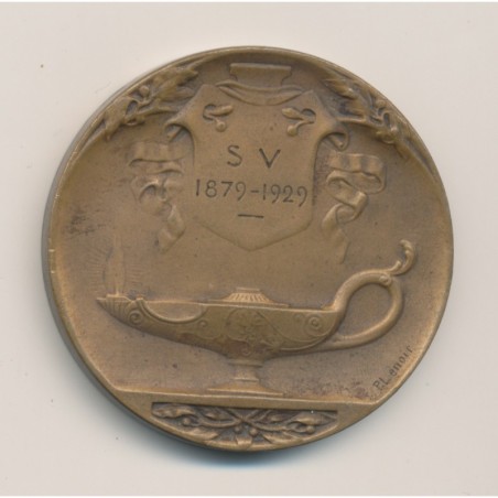 Médaille - L'écriture - par P.Lenoir - bronze - 1879-1929 -  41mm - TTB