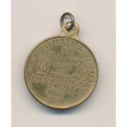 Médaille - Pierre Jean de Béranger - 1780/1857 - laiton - 23mm - TTB+ 2