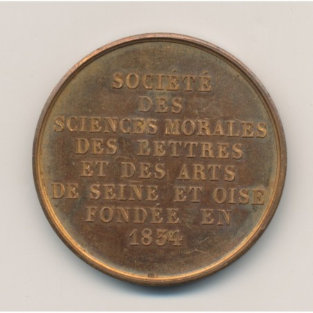 Médaille - Société des Sciences,des lettres et des arts - Seine et Oise - 1834 - par Alphée Dubois - cuivre - 37mm - SUP