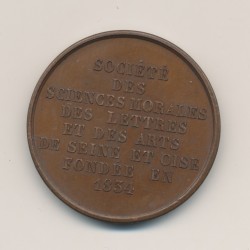Médaille - Société des Sciences,des lettres et des arts - Seine et Oise - 1834 - par Alphée Dubois - cuivre - 37mm - SUP 2