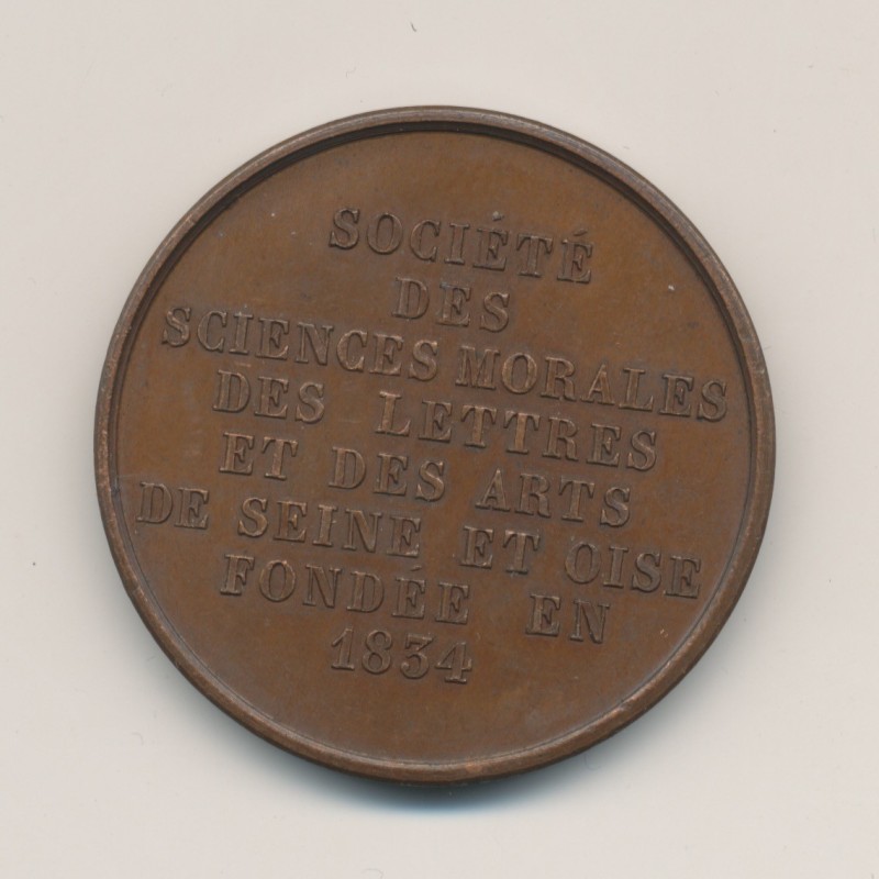 Médaille - Société des Sciences,des lettres et des arts - Seine et Oise - 1834 - par Alphée Dubois - cuivre - 37mm - SUP