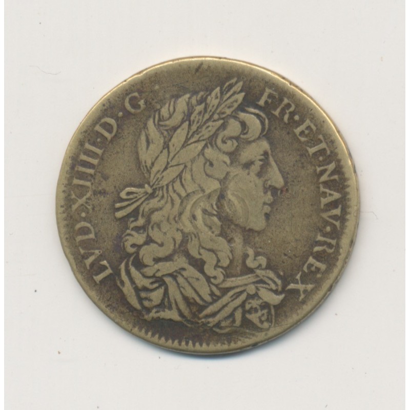 Jeton Louis XIV - Hoc sydere lilia florent - laiton - TB - 28mm