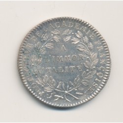 Jeton - Louis XVI - à l'immortalité - Protecteur de l'académie Françoise - argent - 29mm - SUP 2