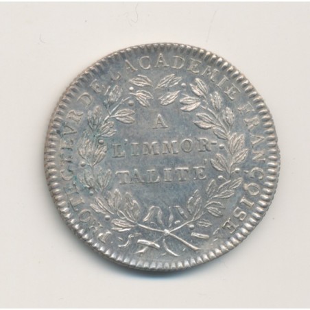 Jeton - Louis XVI - à l'immortalité - Protecteur de l'académie Françoise - argent - 29mm - SUP