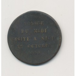 Médaille - Louis Napoléon - Voyage du midi à Niort - 1852 - cuivre - 24mm - TB 2