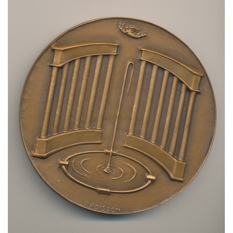 Médaille - Maurice Ravel - 1875-1937 - P.Poisson - bronze - 81mm - TTB+