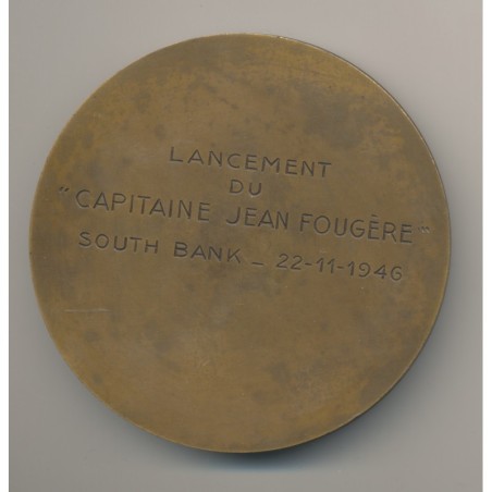 Médaille - Capitaine Jean Fougère - Splendor rei navalis - F.Mauger - bronze - 73mm - TTB