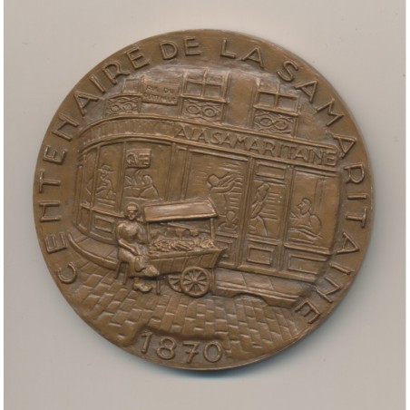 Médaille - Centenaire de la Samaritaine - 1870-1970 - bronze - 68mm - SUP