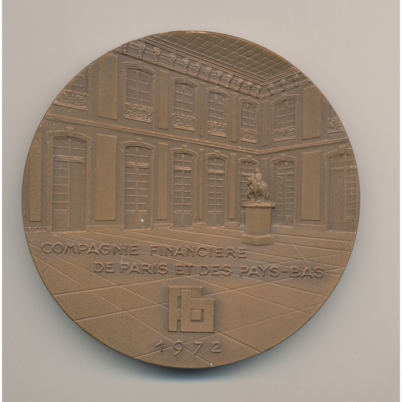 Médaille - Compagnie financière de Paris et des pays-bas - 1972 - bronze - 72mm - TTB+