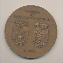 Médaille - Compagnie financière de Paris et des pays-bas - 1972 - bronze - 72mm - TTB+ 2