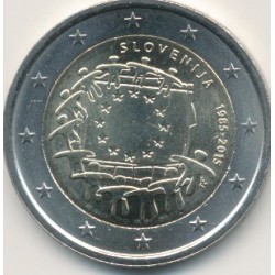 2€ Slovénie 2015 - 30e anniversaire drapeau européen