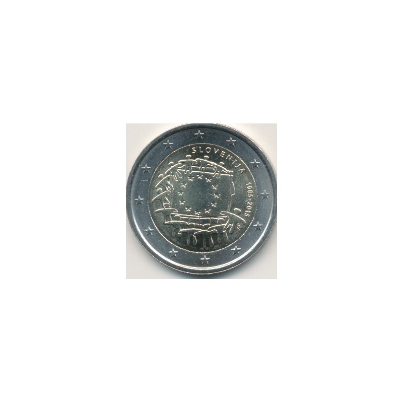 2€ Slovénie 2015 - 30e anniversaire drapeau européen