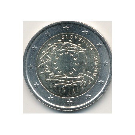 2€ Slovénie 2015 - 30e anniversaire drapeau européen